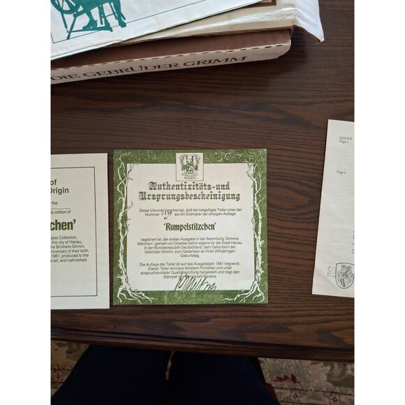 Konigszelt Bavaria collectible plate titled "Rumpelstilzchen" - Picture 4 of 6